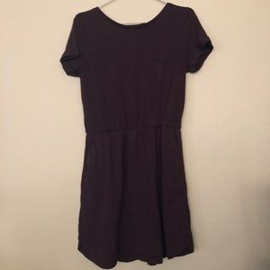 Forever 21 Purple Midi Dress With Pockets Size MED